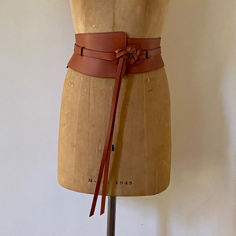 Ulla Johnson Paola Sierra Brown Leather Two In One Belt Size S-M or M-L